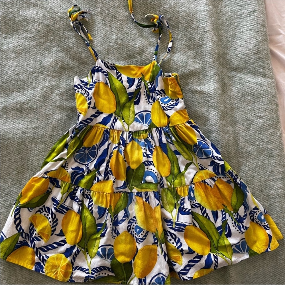 Kenny Flowers Lemon Print Kids Dress